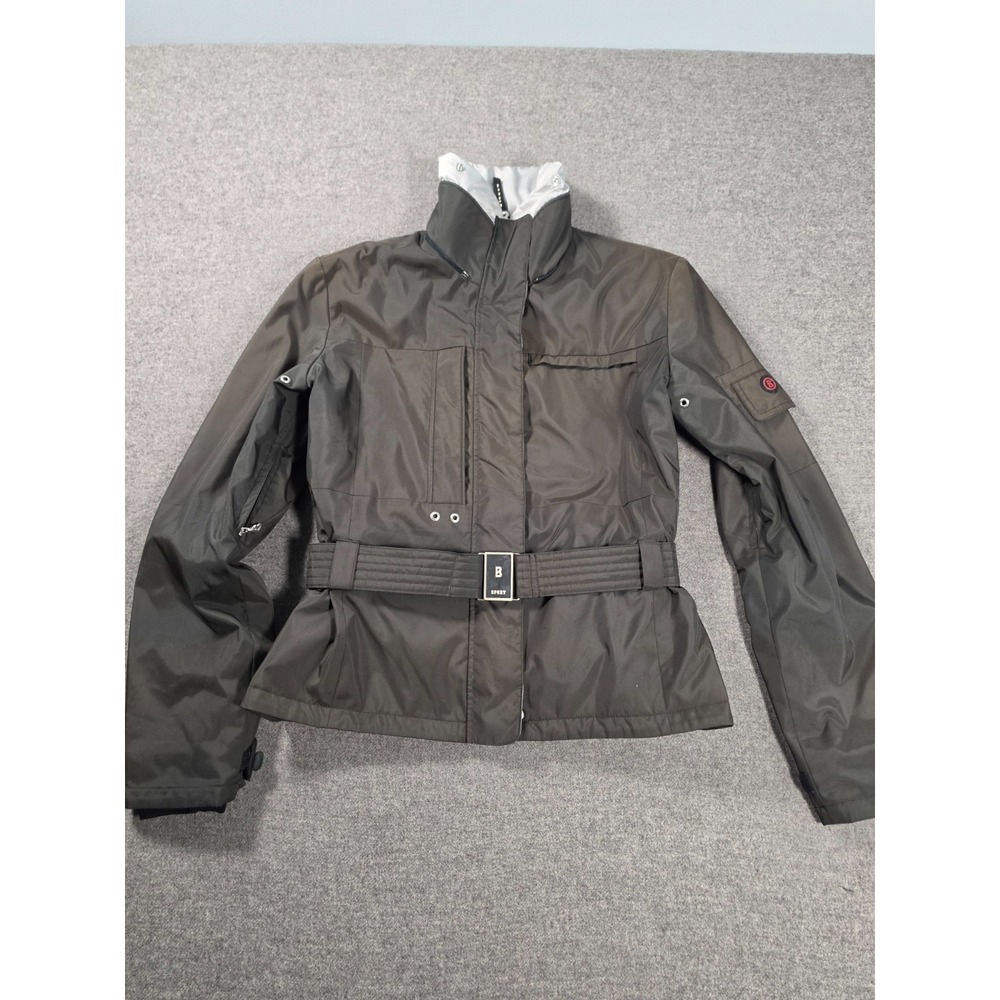 Bogner Sport Ski Jacket Womens 8 Brown Winter Warm Après-Ski Belted Full Zip